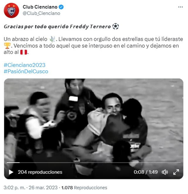 Freddy Ternero, Cienciano
