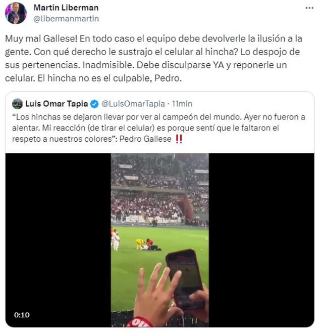Martín Liberman, Pedro Gallese