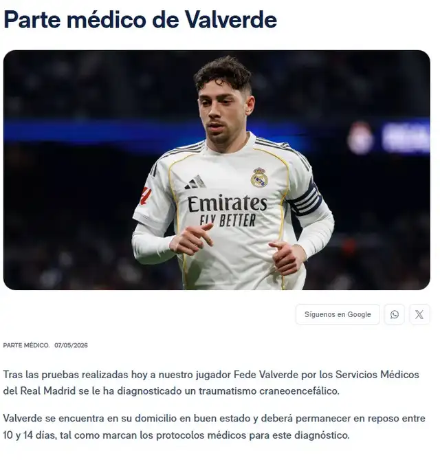 Parte médico de Valverde