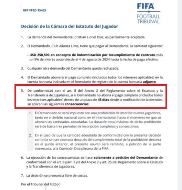 Alianza Lima no podrá contrar juagdores si no paga el castigo interpuesto por FIFA. 