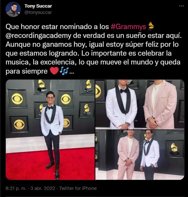 tony succar, premios grammy 2022