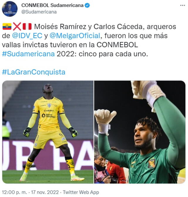 Carlos Cáceda consiguió récord en Copa Sudamericana.