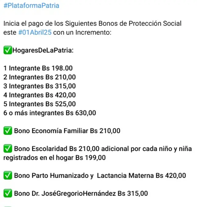 Bono Hogares de la Patria