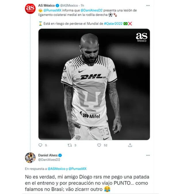 Dani Alves responde a medio mexicano Dani Alves responde a medio mexicano