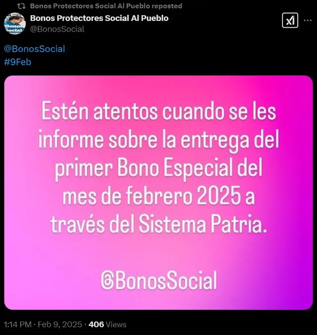 Primer Bono Especial