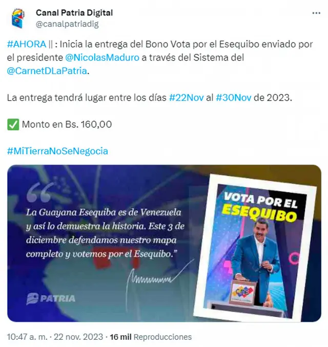 Bono Vota por el Esequibio