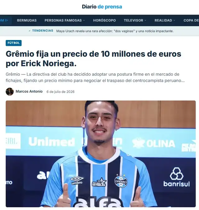 Erick Noriega, Gremio Erick Noriega, Gremio