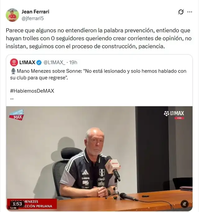 Jean Ferrari, Oliver Sonne, Selección Peruana