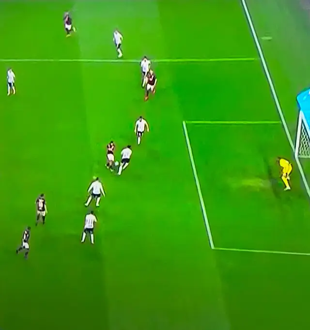 Oportunidad de gol que falló Calcaterra en la última acción.   