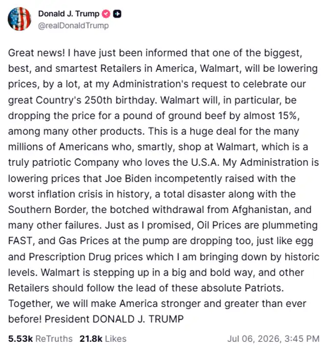 Donald Trump, Walmart Donald Trump, Walmart