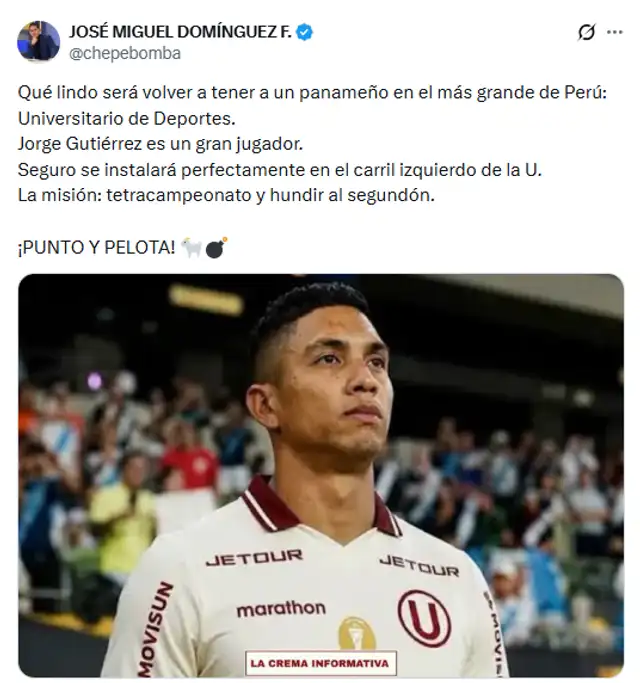 El periodista José Domínguez señaló cual será la misión de Jorge Gutiérrez 