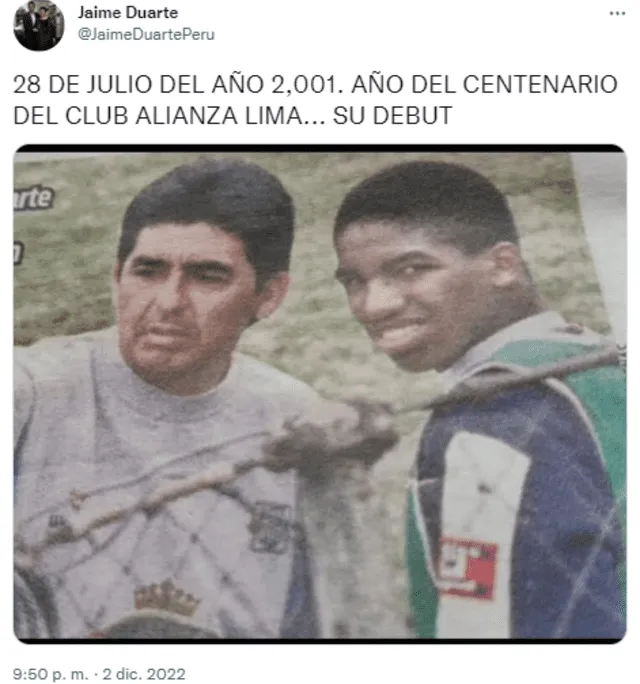 Jaime Duarte recordó el debut de Jefferson Farfán.