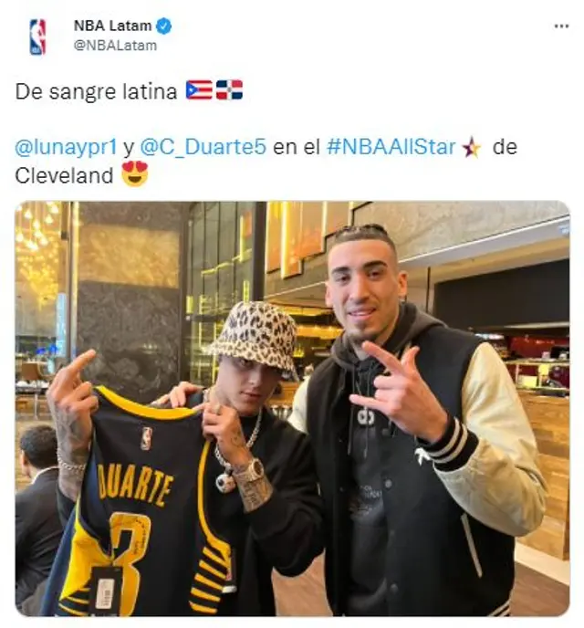 Lunay. Foto: NBA Latam - Twitter. Lunay. Foto: NBA Latam - Twitter.
