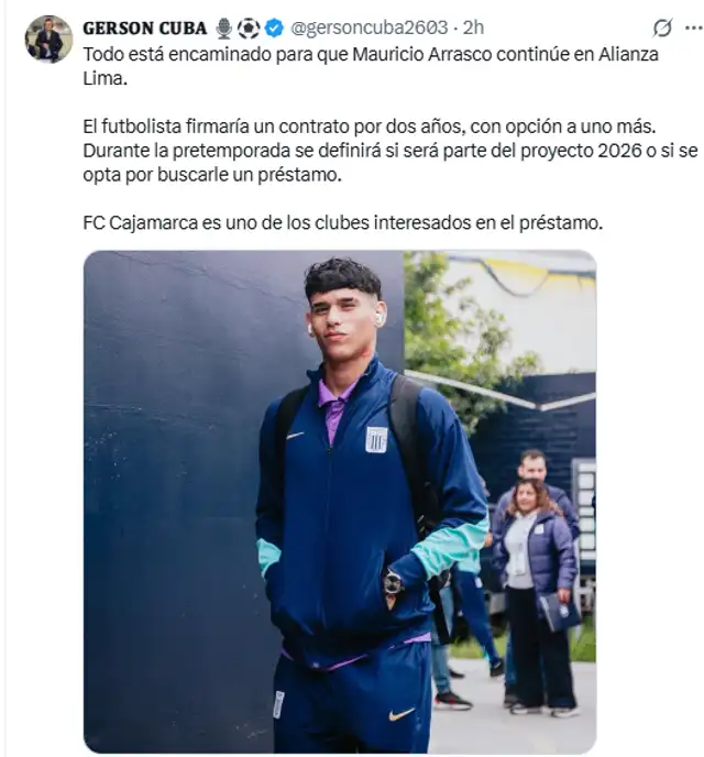 Mauricio Arrasco continuará en Alianza lima Mauricio Arrasco continuará en Alianza lima