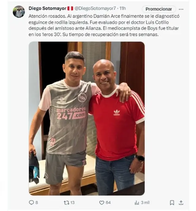 Damián Arce, de 32 años, llegó a Sport Boys como refuerzo procedente del Patronato de Argentina. Damián Arce, de 32 años, llegó a Sport Boys como refuerzo procedente del Patronato de Argentina.