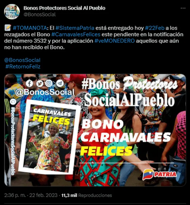 Bono Carnavales Felices