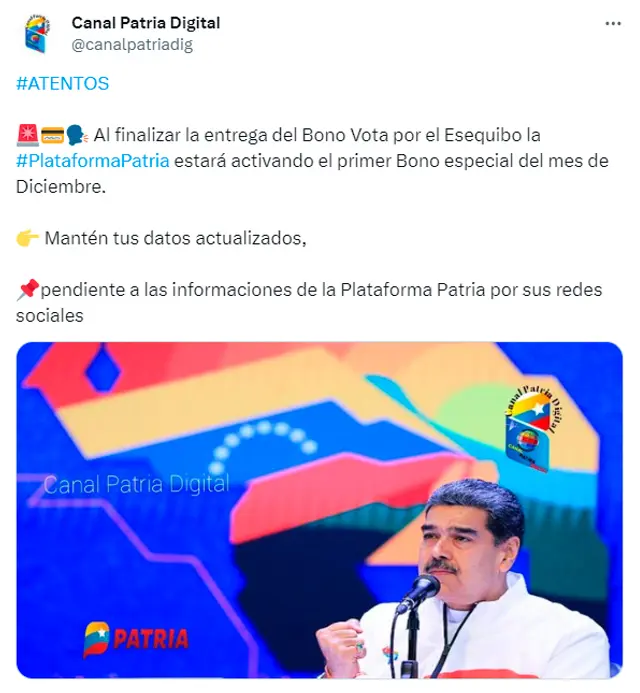 Primer Bono Especial diciembre 2023