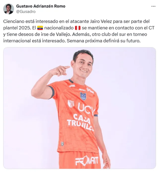 Jairo Vélez, Cienciano Jairo Vélez, Cienciano