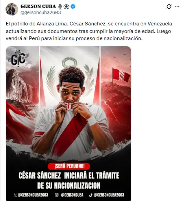 Fue la información brindada por Gerson Cuba Fue la información brindada por Gerson Cuba