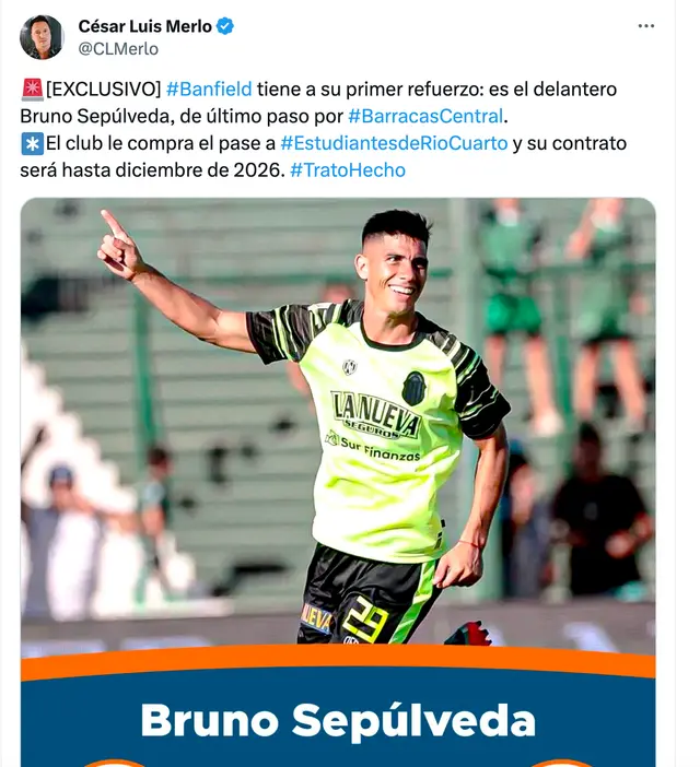 Bruno Sepúlveda jugará en Banfield