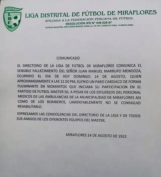 Miraflores se pronuncia sobre el hecho