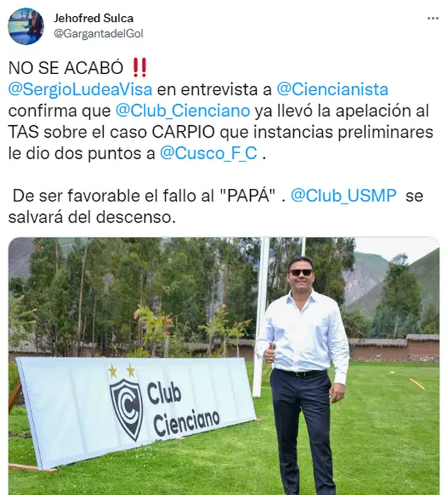 Publicación de Jehofred Sulca. Publicación de Jehofred Sulca.