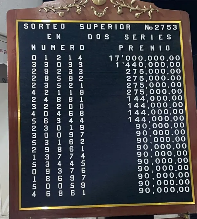 Sorteo superior 2753