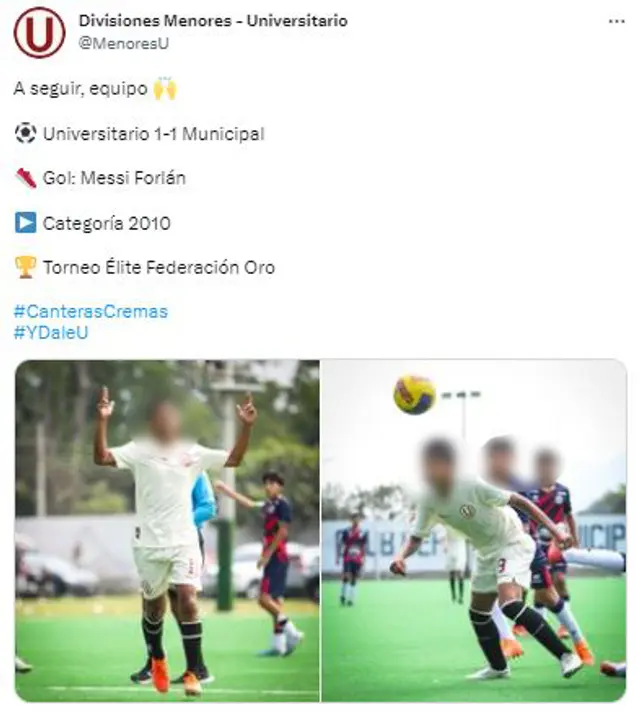  Universitario cuenta con Messi Forlan en las divisiones menores.   