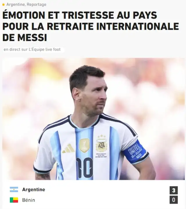 Así reaccionó el medio francés L'Équipe