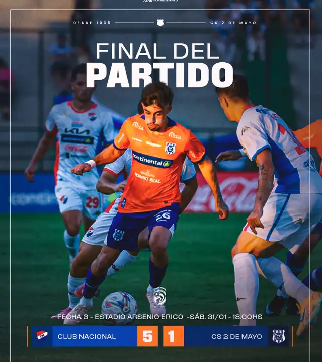 CS 2 de Mayo cayó 5-1 en la Liga de Paraguay | CS 2 de Mayo CS 2 de Mayo cayó 5-1 en la Liga de Paraguay | CS 2 de Mayo