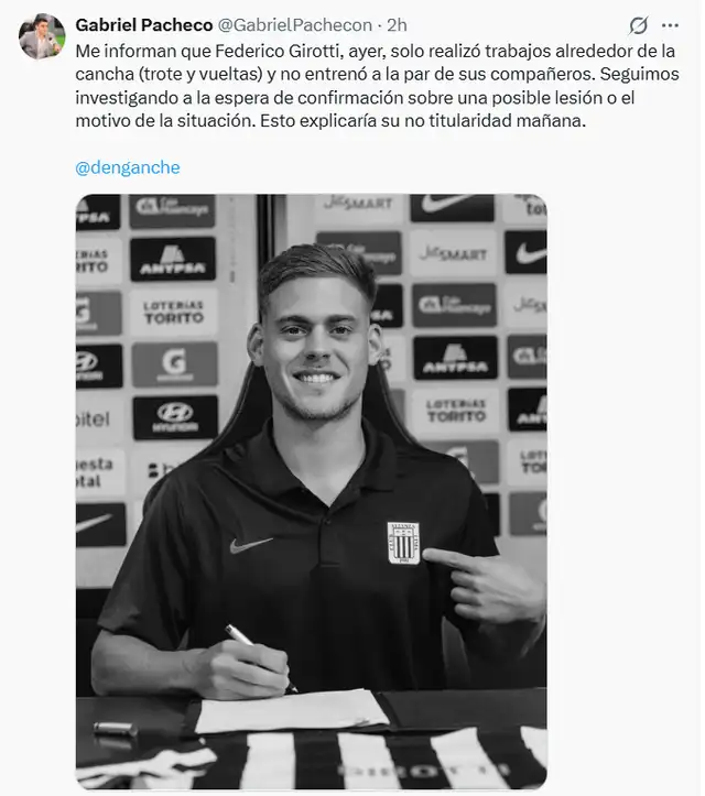  Federico Girotti podría perderse el partido ante Boys | Federico Girotti   