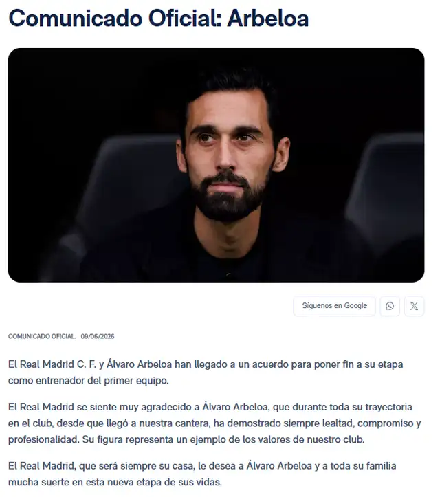 Arbeloa dejó de ser técnico del Real Madrid