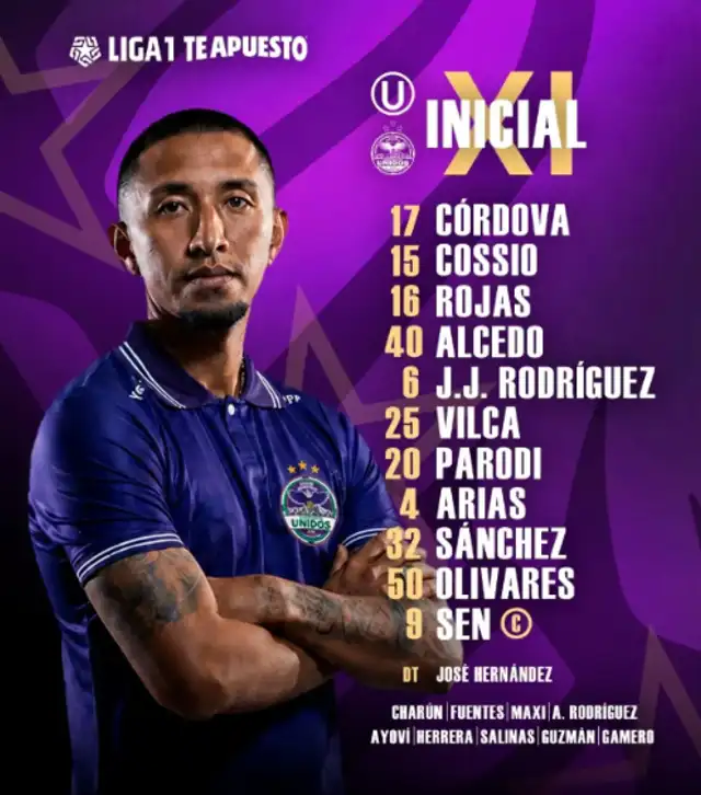 Alineación de Comerciantes Unidos. Foto: Comerciantes Unidos