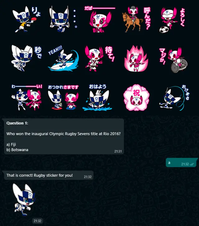 WhatsApp libera stickers de los JJOO   