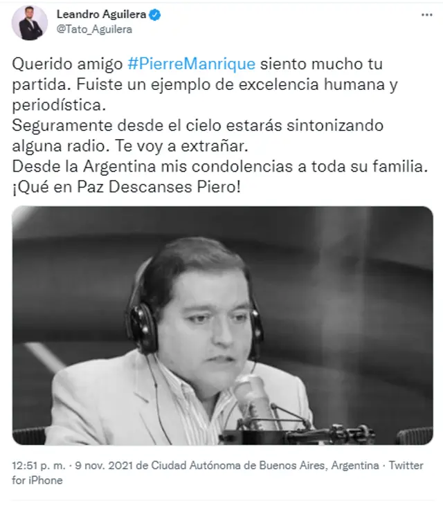 Leandro Aguilera sobre Pierre Manrique.