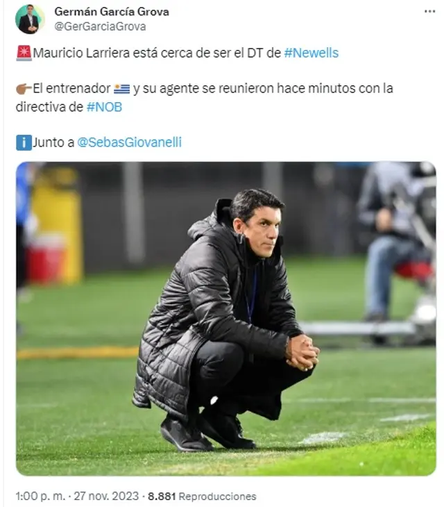Mauricio Larriera cerca de ser DT de Newell's