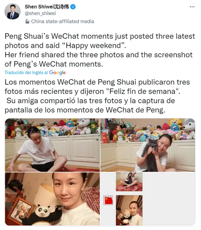 Periodista sobre Peng Shuai.
