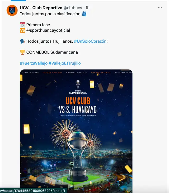 César Vallejo vs. Sport Huancayo por la Sudamericana