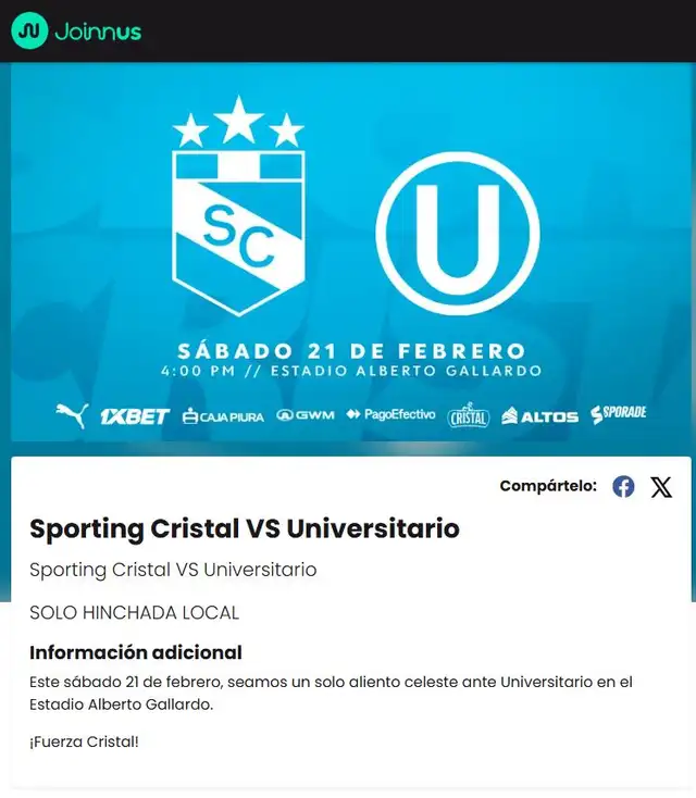 Sporting Cristal vs Universitario