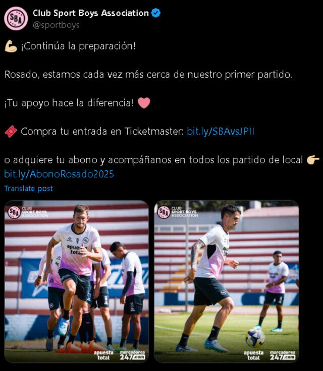 La nueva publicación de Sport Boys tras recibir dura noticia    