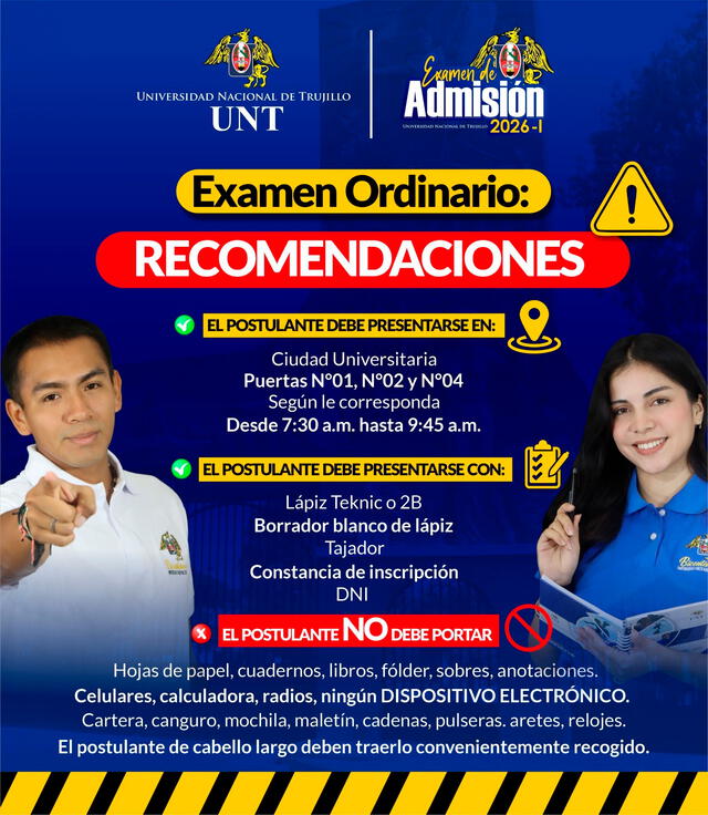 examen ordinario UNT 