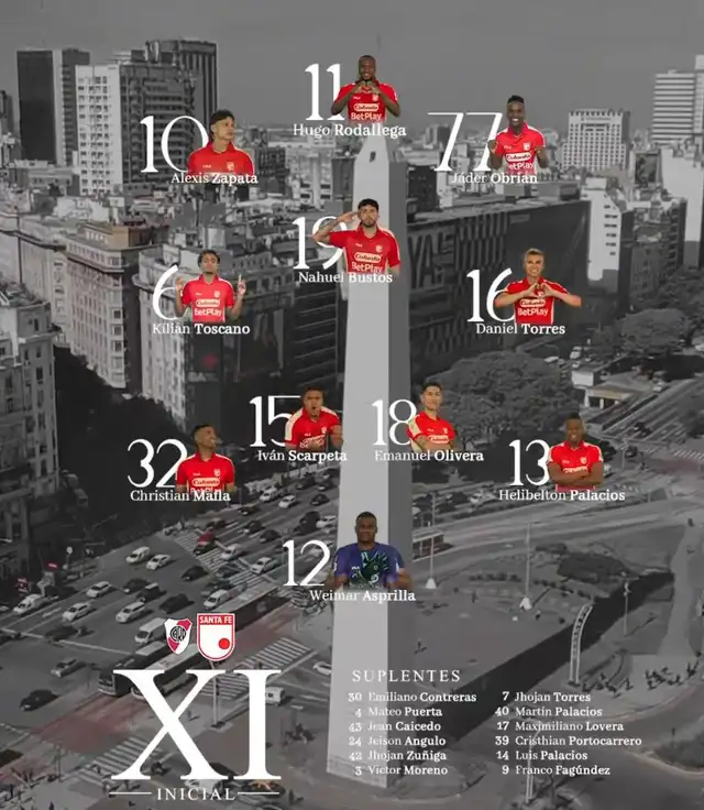 Alineación confirmada de Santa Fe.