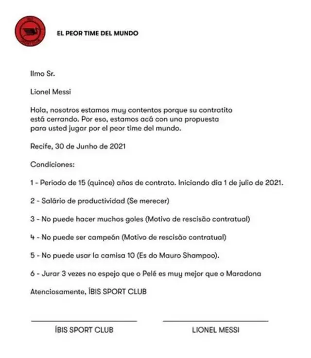 El peor equipo del mundo, Íbis Sport Club, Lionel Messi El peor equipo del mundo, Íbis Sport Club, Lionel Messi