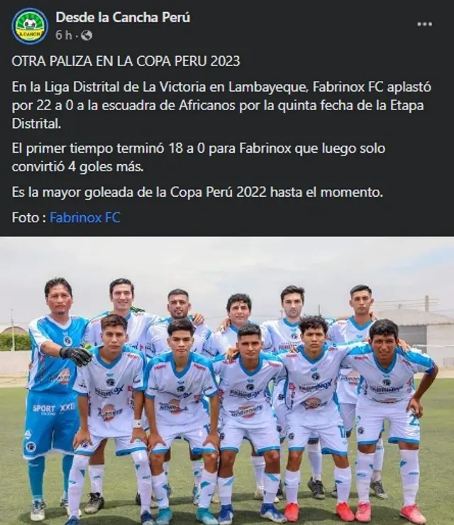 Fabrinox FC en la historia de la Copa Perú.