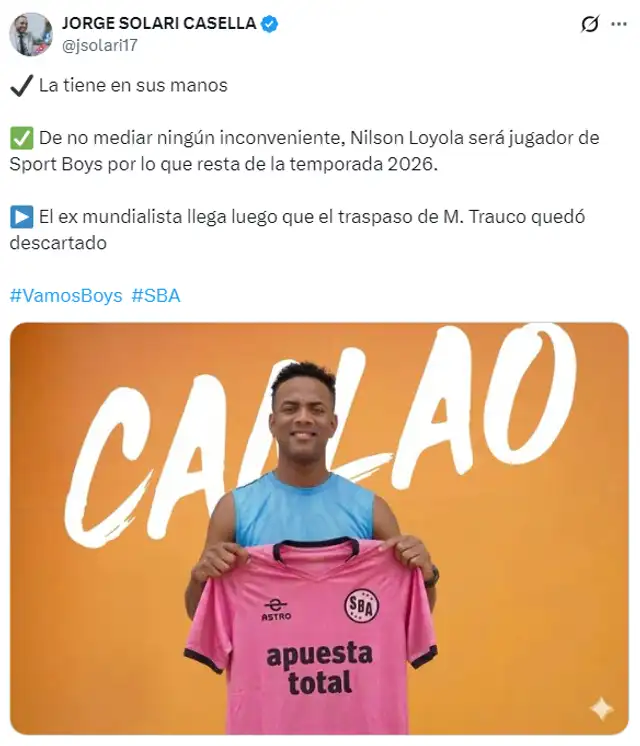 Refuerzo de Sport Boys.  