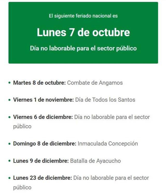 Feriados de octubre 2024 Feriados de octubre 2024