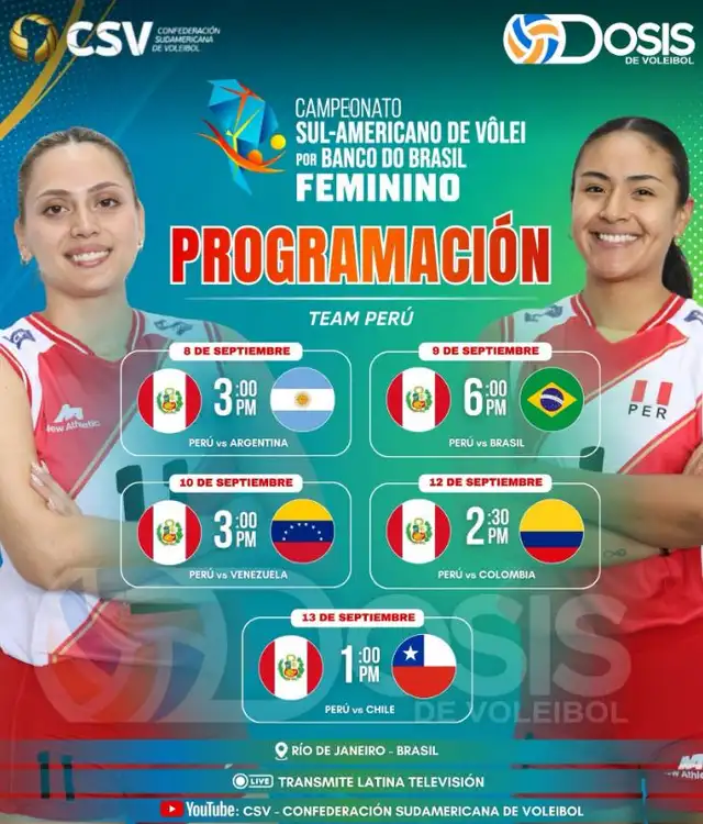 Programación de los partidos de la selección peruana. Foto: X/Dosis de voleibol  