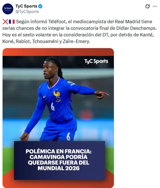 Eduardo Camavinga pone en duda su participación en el Mundial