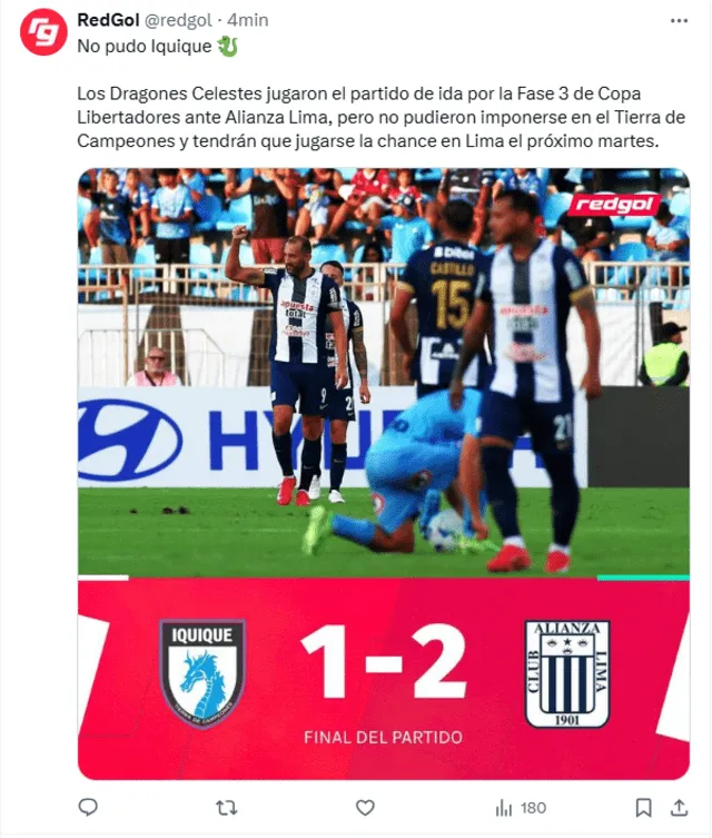 Alianza Lima vs Deportes Iquique, Copa Libertadores