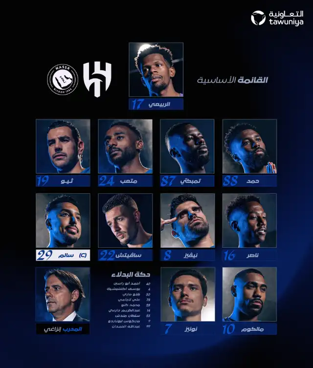 Alineación de Al Hilal vs. Al Nassr.   